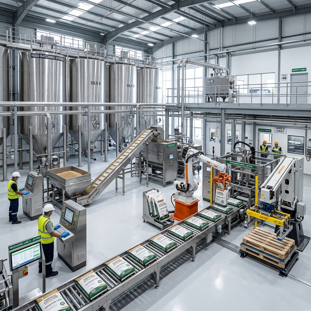 Afora automated cattle feed production floor